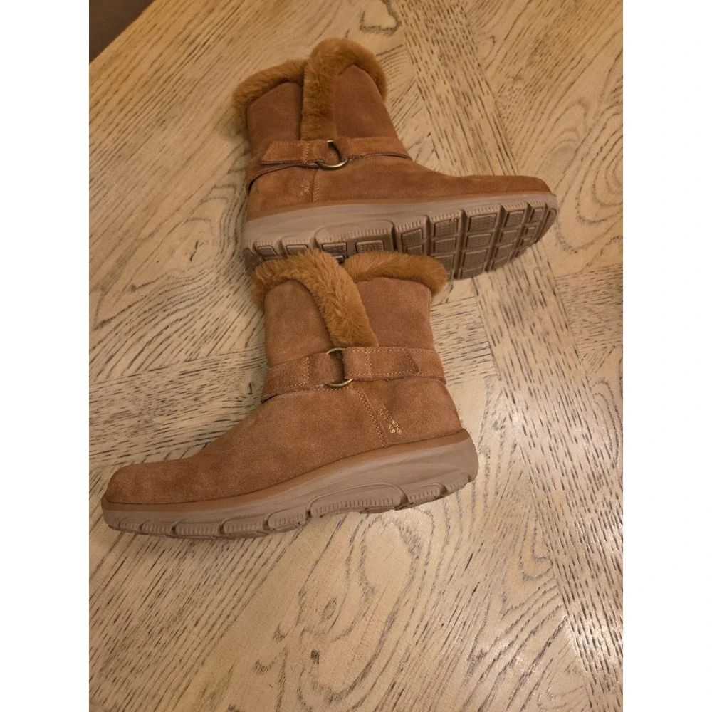 Skechers Slip-Ins Boots Easy Going Casually Perfect Women's 8M Brown Chestnut